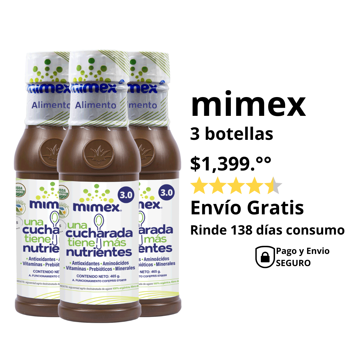 MIMEX 3 botellas (rinde 138 días)